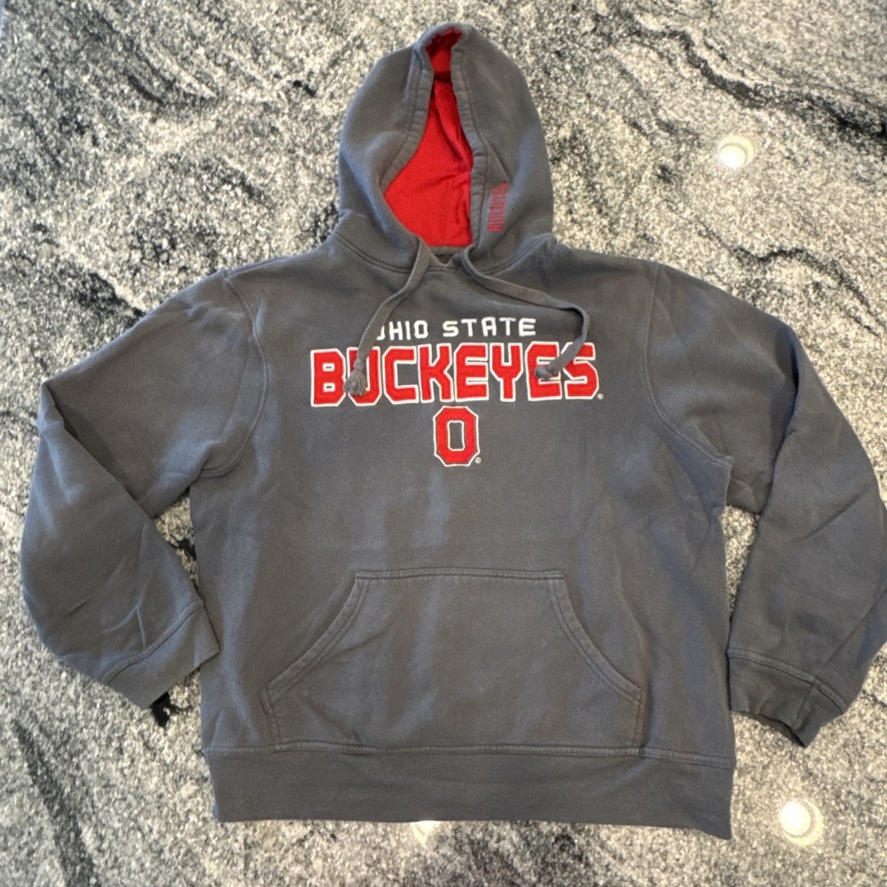 Ohio State Buckeyes Varsity Embroidered Logo Hoodie Medium Hooded Sweatshirt M